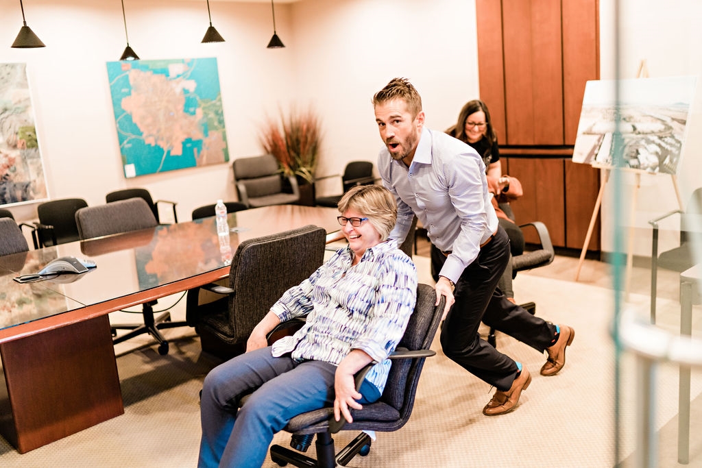 5 minute break you say? Chair racing it is!