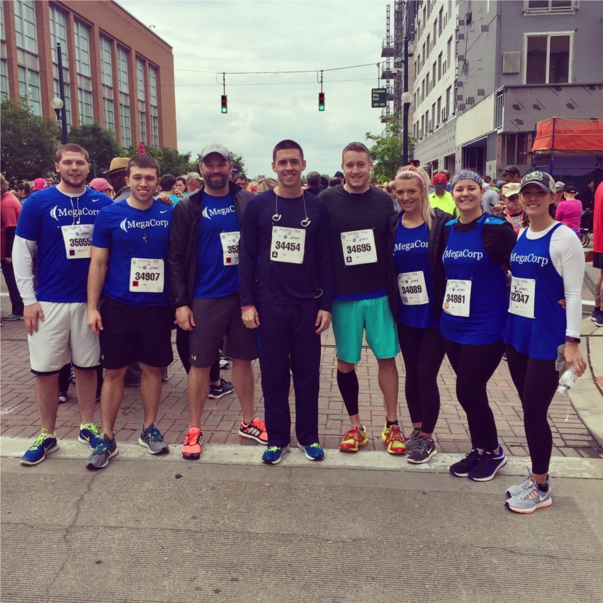 Team members participate in The Cincinnati Flying Pig Marathon