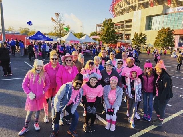 Employees participating in the 2019 Making Strides Breast Cancer Walk in Nashville TN