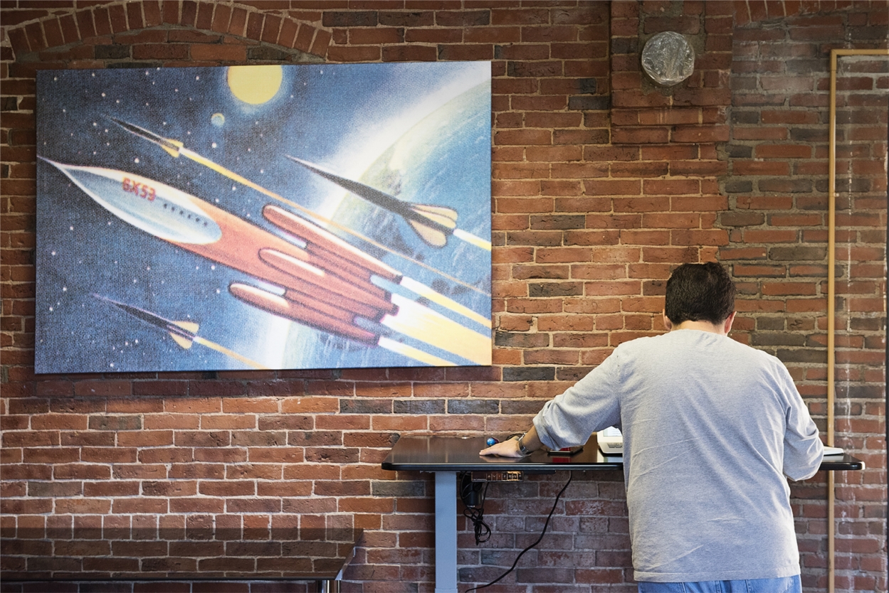 Hard at work at Rocket HQ in Newburyport.