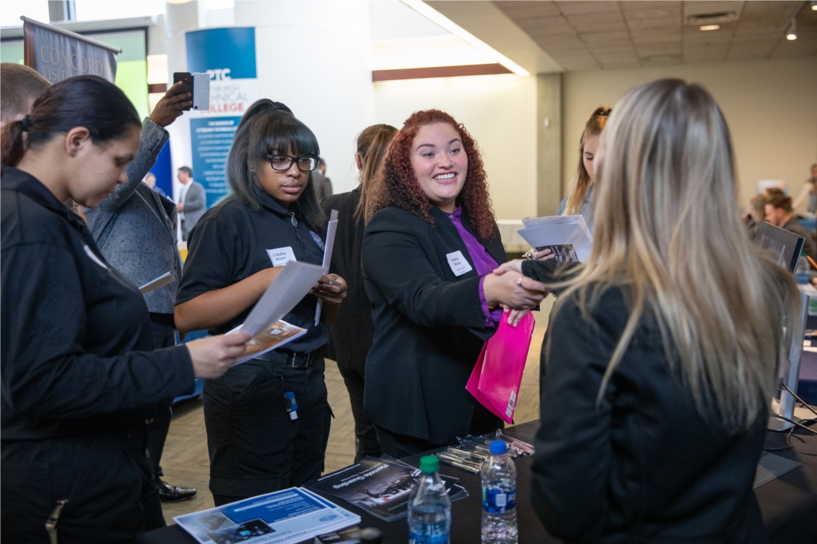 PTC students engage with employers at our on-campus Career Fair. 