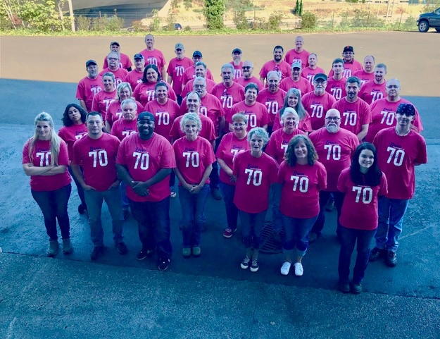 A group photo op with some of Enoch's outstanding employees while celebrating our 70th year of business in the fall of 2019. 