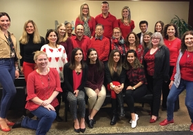 Marcum's Melville associates helping to raise awareness for Women's Heart Disease and show their support of the American Heart Association. 