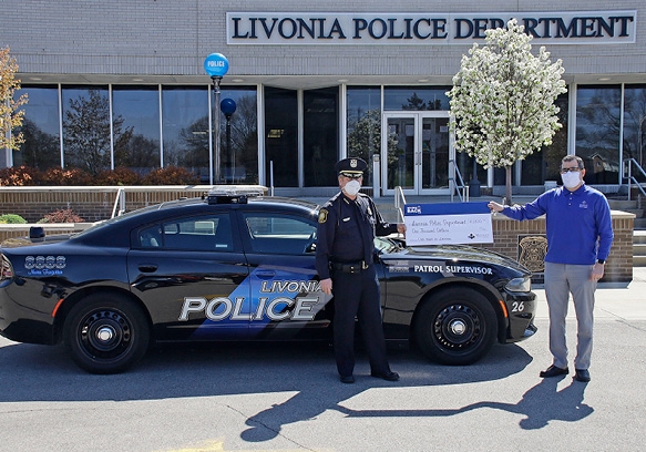 Every year, MSGCU branches donate time and money to local organizations that educate and safeguard our communities. Pictured is our Livonia Branch Manager, Henry H. presenting a donation to the Livonia Police Department.