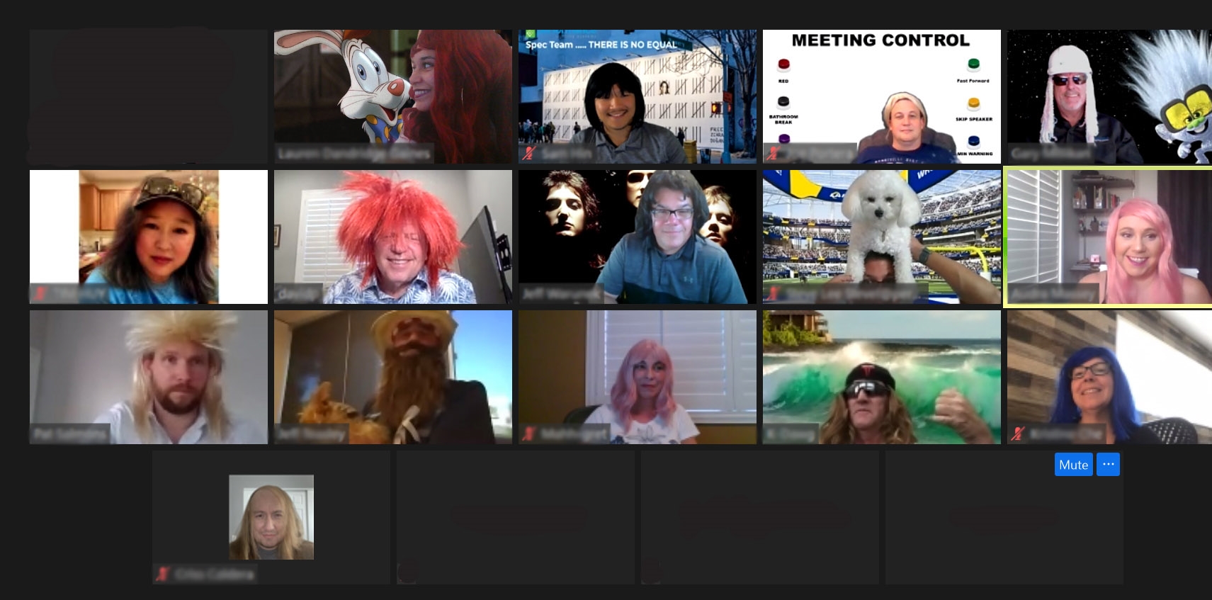 Our Specification team meets up every Thursday over Zoom and decided to wear wigs and add some fun!