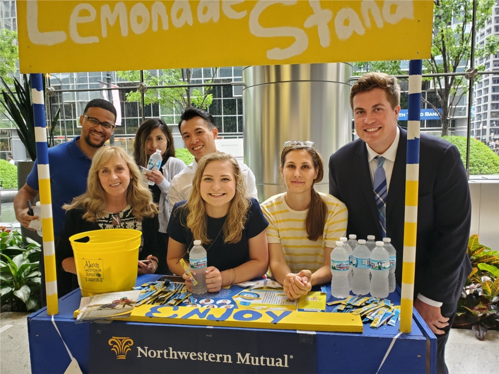 In 2020 Northwestern Mutual-Chicago was awarded the Lifetime Achievement Award for our unwavering commitment to Alex's Lemonade Stand Foundation's mission to fight childhood cancer and find a cure. Since 2014, we have raised over $475,000, which funds over 9,500 hours of pediatric cancer research.  