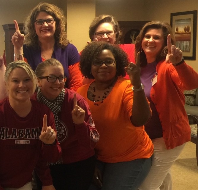 Our Dowell Springs staff showing their football spirit!