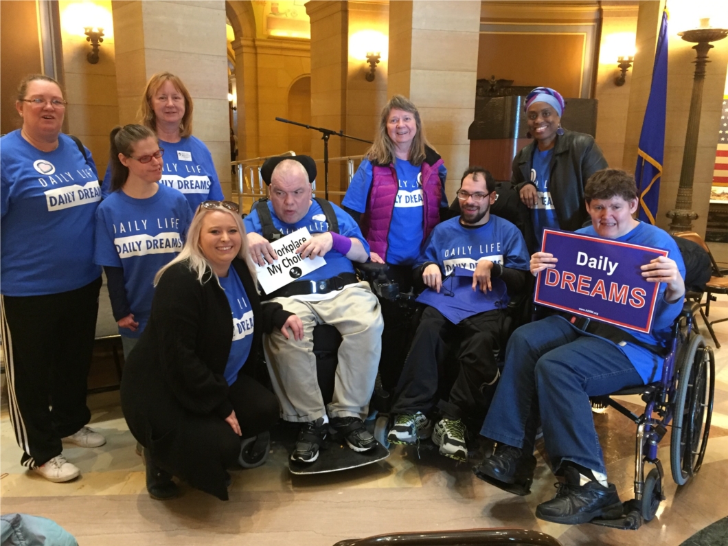 At Disability Services Day at the Capitol where providers from across the state gather to rally for support of home and community-based services