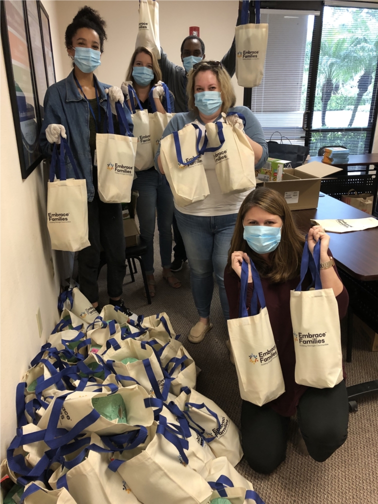 Care Packages for Kids –  To help lift the quarantine doldrums, we delivered care packages (including toilet paper!) to our teens and young adults in April.