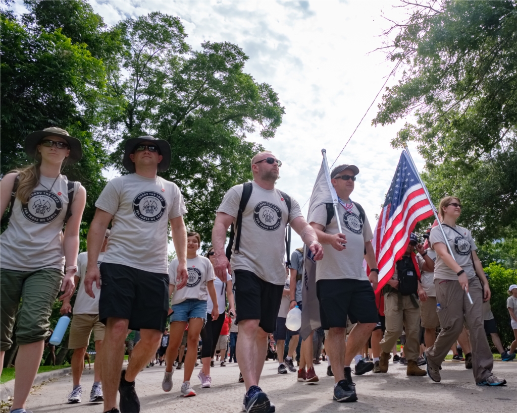 USAA employees participating in Carry the Load Memorial March.