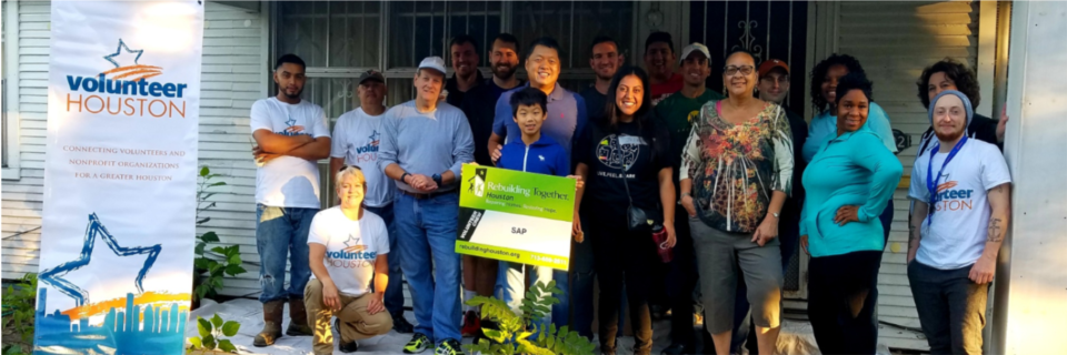 SAP Houston employees volunteering in their community during SAP's Month of Service.