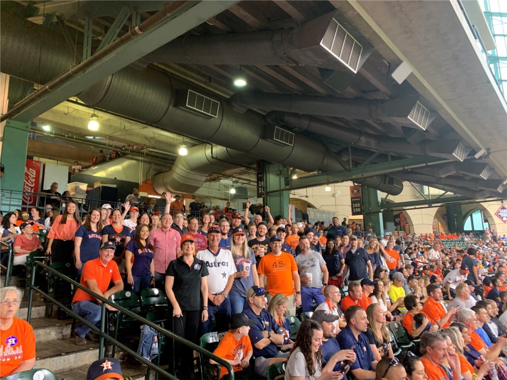 B&V Associates attend a week day Astros game in 2019!  (2020 was canceled due to COVID)