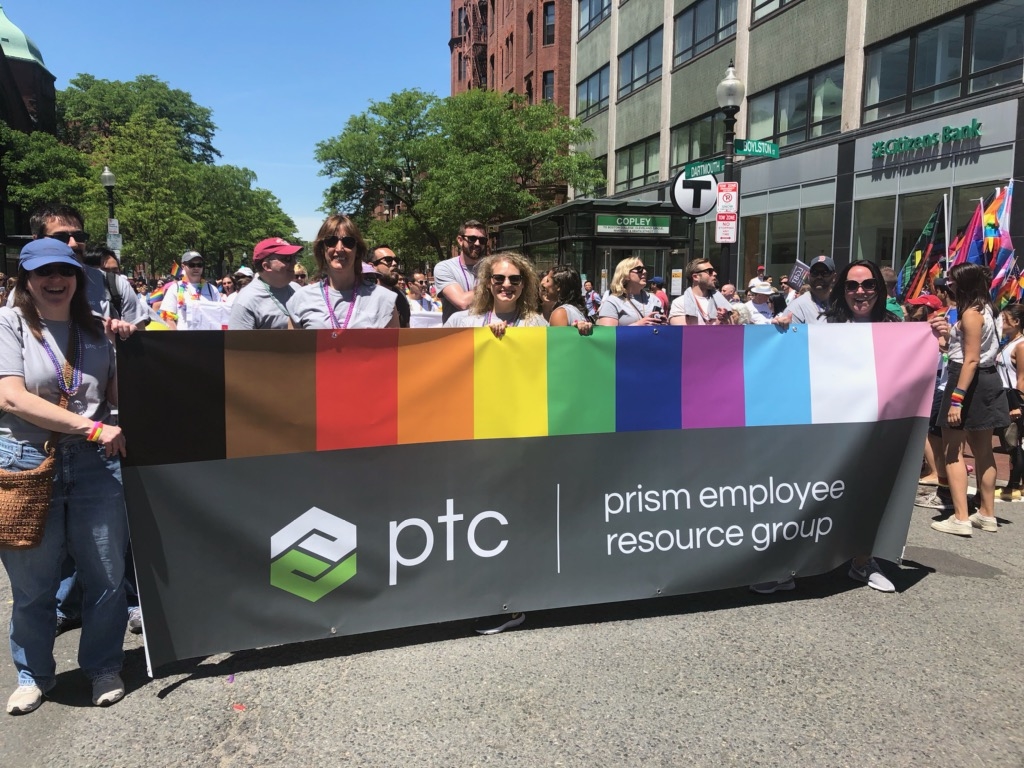 PTC has a strong network of Employee Resource Groups, including Asian Employees at PTC, Black Employees at PTC, Women at PTC, PRISM: LGBTQ+ ERG, PTC Veterans, HOLA, Green@PTC, and more. These groups help to build connection among employees, offer educational programming, and company-wide social opportunities. In June 2019, PRISM organized PTC employees to walk in the 49th Annual Boston Pride Parade!