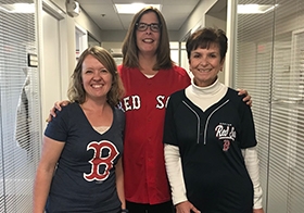 Village Bankers showing their support for the Red Sox