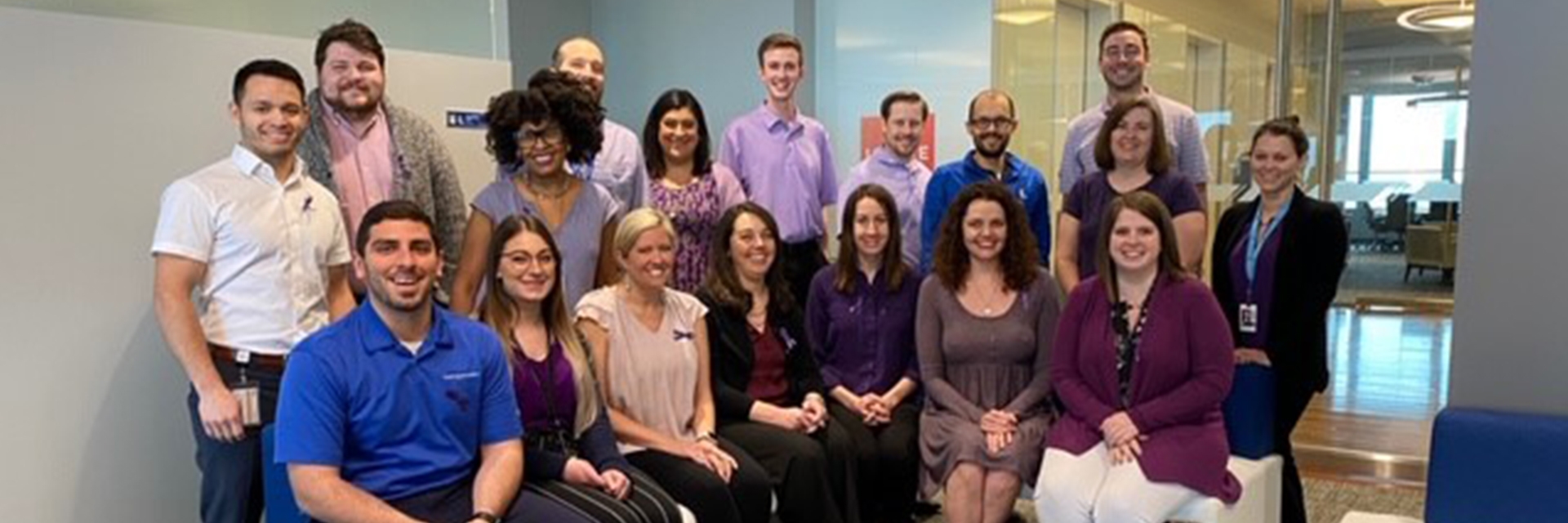 FTW and DAL International Woman’s Day group shots (everyone is wearing a purple ribbon and some even dressed in purple to commemorate the day)