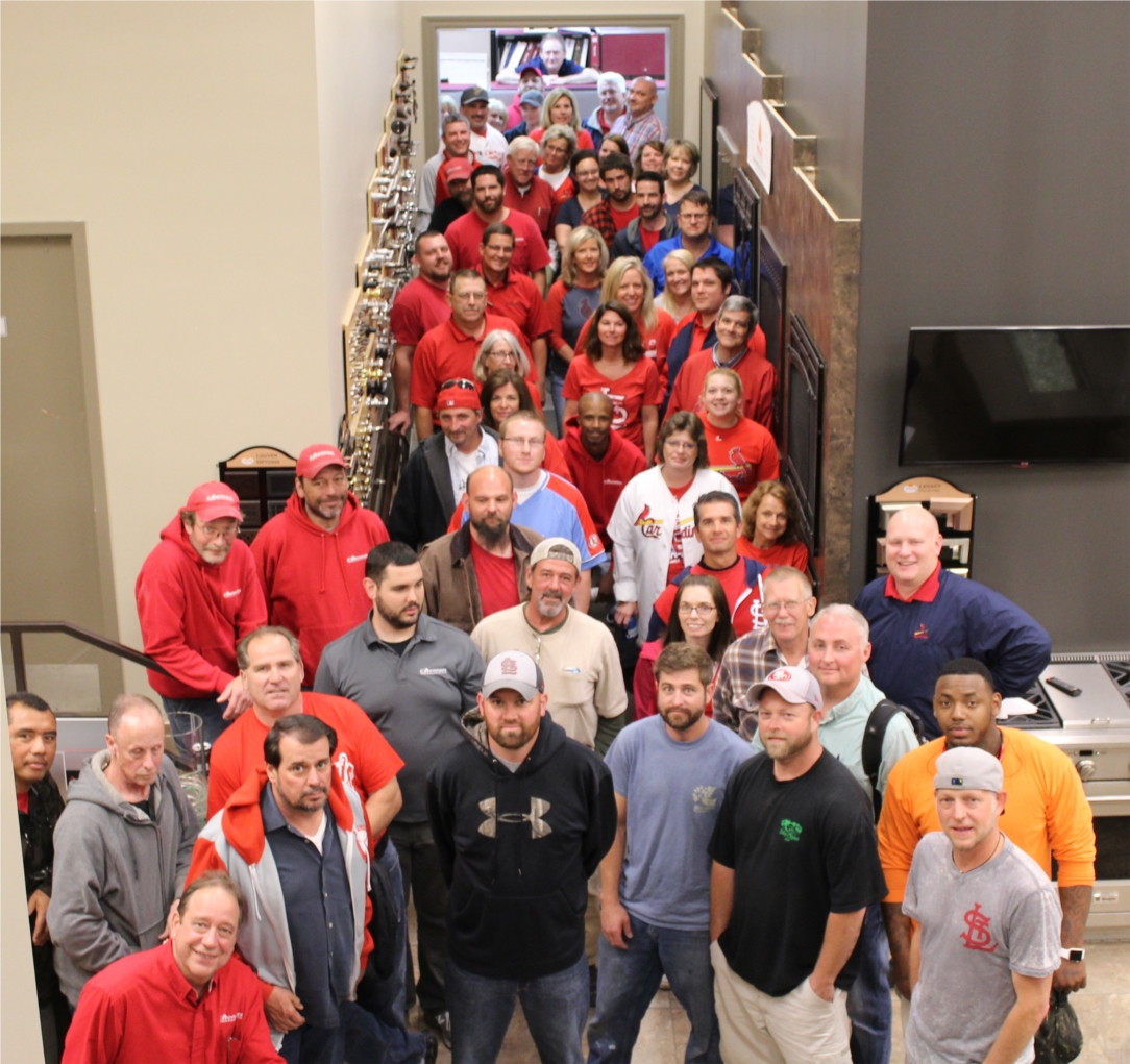 C. Bennett employees getting ready to head down to Busch Stadium for a Cardinals Game.