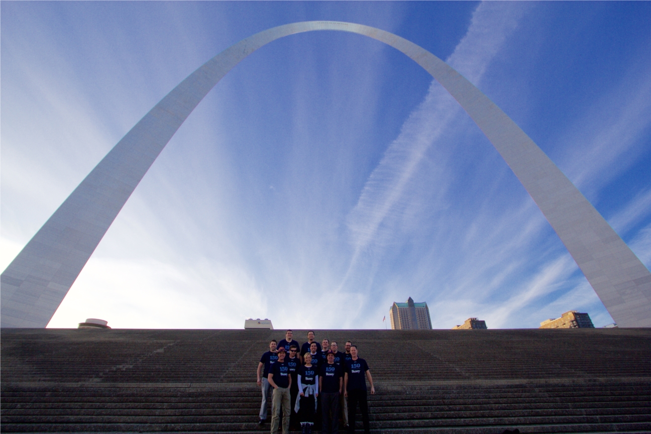 As Busey observes its sesquicentennial, fulfilling dreams since 1868, St. Louis associates celebrate the milestone near the iconic Gateway Arch. 
