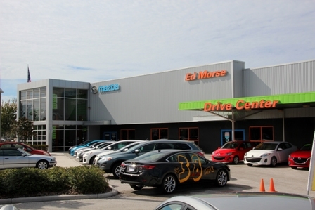 Ed Morse Mazda showroom with a full service and parts department.