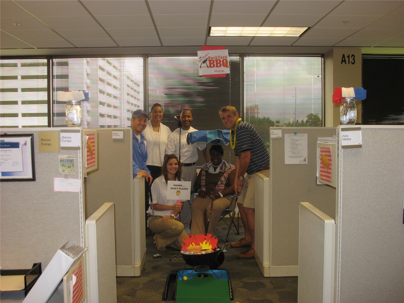Employees at The Hartford’s Tampa office transformed the office into a miniature golf course. This was a team building event that provided employees the chance to network with each other.
