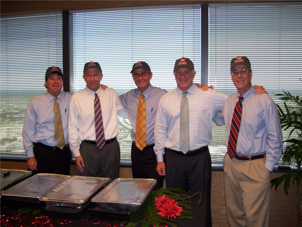 The Firm's Management Committee prepares to serve our staff lunch during Staff Appreciation Week