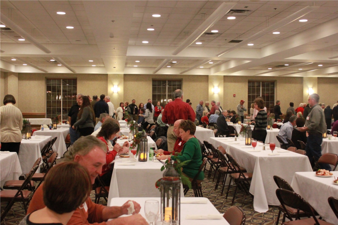 Holiday dinner honoring Twin Lakes' retiring employees.