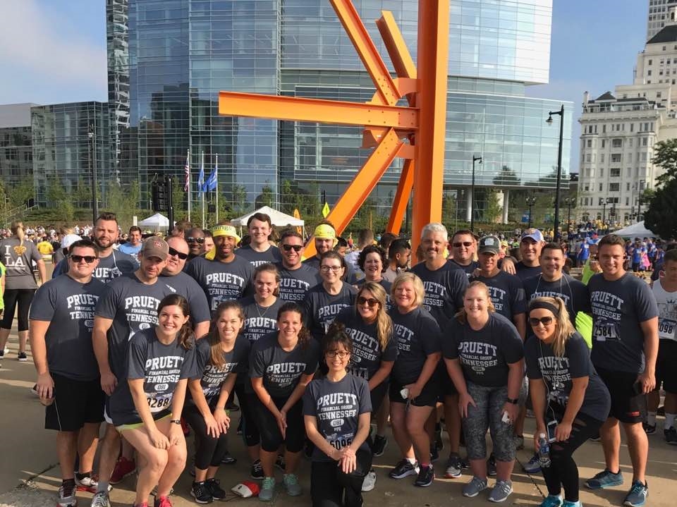 Northwestern Mutual Nashville team at the company annual meeting in Milwaukee. Our team ran in the Roots and Wings Race for Research and raised over $30,000 for childhood cancer research, one of the most under-funded causes in the U.S.