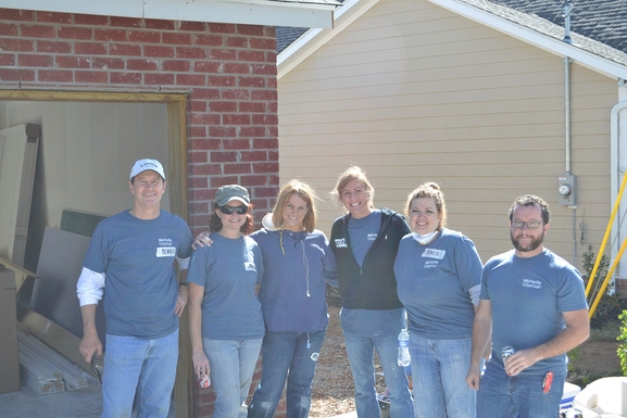 Members of South Central Media - Nashville working for Habitat for Humanity.
