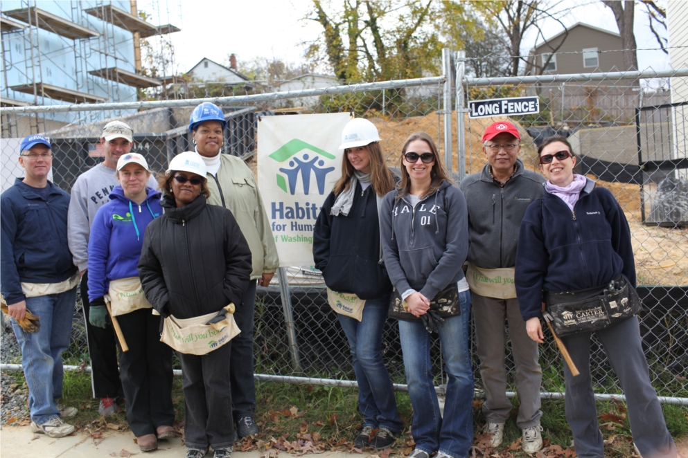 PhRMA staff volunteering for Habitat for Humanity here in DC.