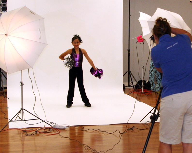Behind the Scenes Dance photo shoot. Photographer at work.