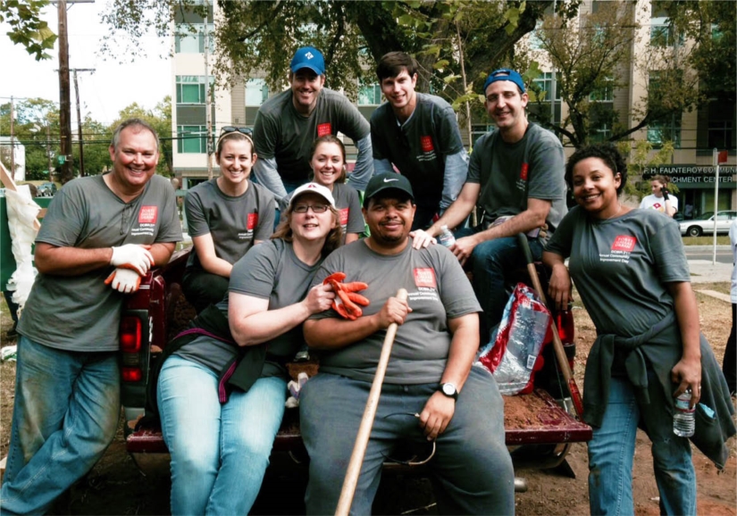 Torti Gallas and Partners and Torti Gallas Urban employees joined forces to volunteer and improve the Lederer Gardens and Environmental Education Center. Our muscles were sore but Lederer Gardens, located across the street from our project, The Nannie Helen at 4800, is looking better than ever.