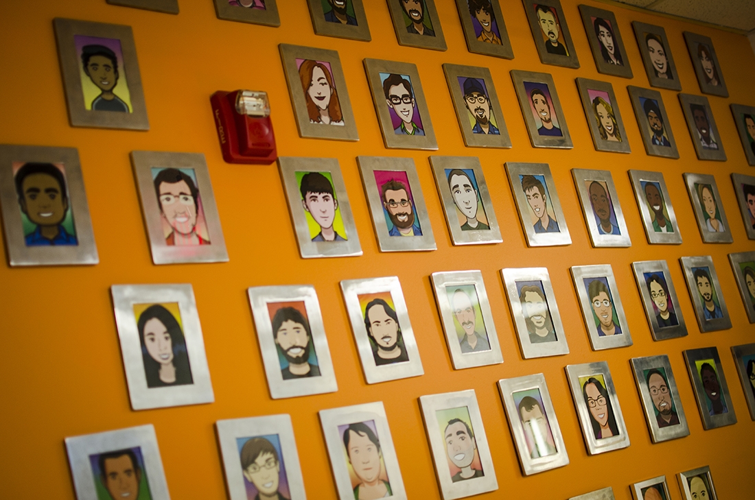 We welcome our employees and guests with the team's avatars in reception in each morning.