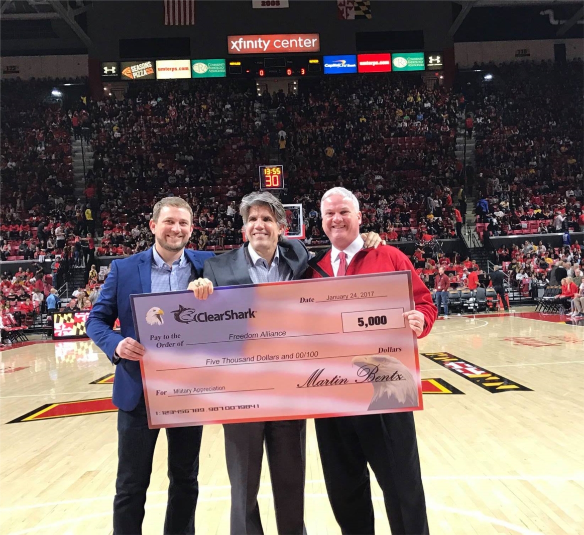 ClearShark is proud to partner with University of Maryland Athletics and to donate to wonderful organizations like Freedom Alliance!
