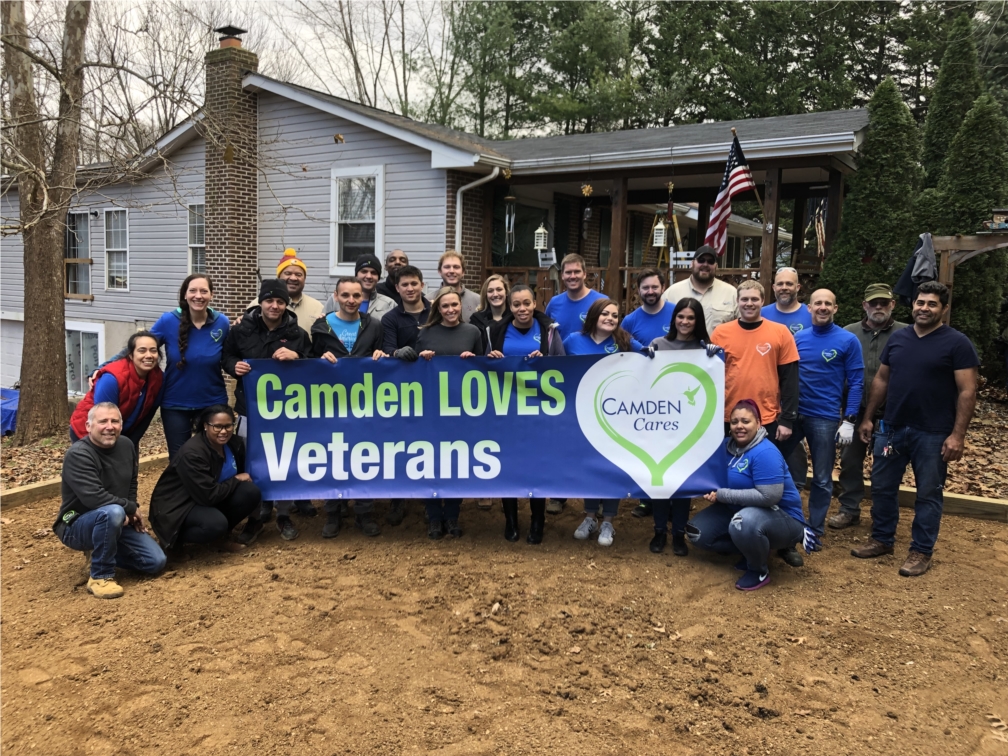 Camden employees work to re-build a veterans home in Maryland.